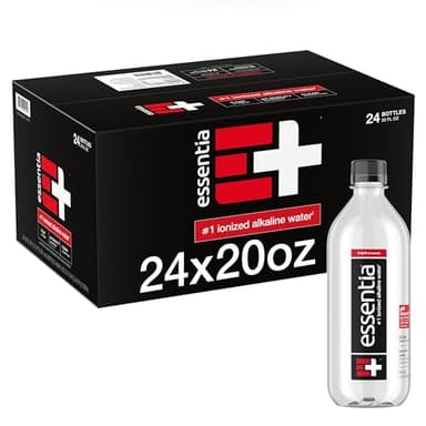 Essentia Water LLC, Ionized Alkaline Bottled Water; 99.9% Pure, Infused with Electrolytes, 9.5 pH or Higher a Clean, Smooth Taste, 20 Fl Oz (Pack of 24)