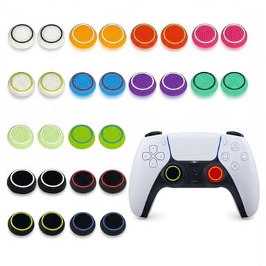 Inoostar 28PCS Optimized Silicone Thumb Grips & Joystick Caps for PS4/PS5/Xbox Controllers Accessories | 14 Colors, Anti-Slip, Anti-Scratch & Enhanced Gaming Grip Protectors