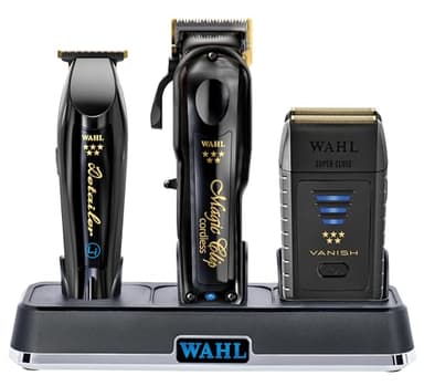 Wahl Professional 5-Star Kit, with Cordless Magic Clip Clipper, Detailer Li Trimmer, Vanish Shaver & Power Station Charging Dock, 100+ Minutes Runtime