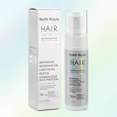 Batana Oil for Hair Growth Spray - Natural Raw Batana Oil Hair Regrowth Treatment for Women/Men with Rice Water, Biotin, Castor, Rosemary for Thicker, Stronger Hair - Vegan Hair Growth Spray