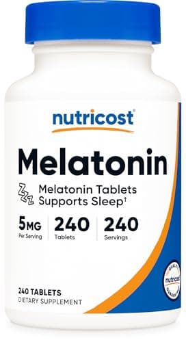 Nutricost Melatonin 5mg, 240 Tablets - 5mg Per Serving, Non-GMO, Gluten Free