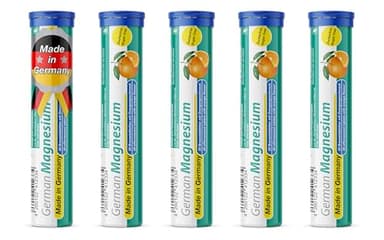 German Magnesium Oxide Supplement | Effervescent Tablets | Orange Flavor – 200 mg Magnesium per Serving | Sugar Free, Vegan – T&D Pharma – Made in Germany