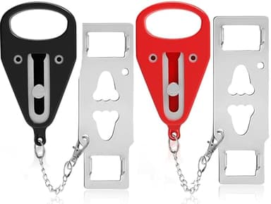 KUOGO Portable Door Lock-2 Pack Solid Heavy Duty Extra Lock for Additional Privacy and Safety in Hotel,Apartment,and Prevent Unauthorized Entry in Traveling, AirBNB, Apartment and College