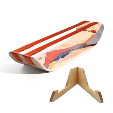 GIBBON SlackBoard Plus & Stand - 2-in-1 Slackline Balance Board for Adults - Workout Equipment Home Gym Training - Wooden Balance Trainer, Standing Desk Exercise, Yoga, Agility, Pilates, Core, Fitness