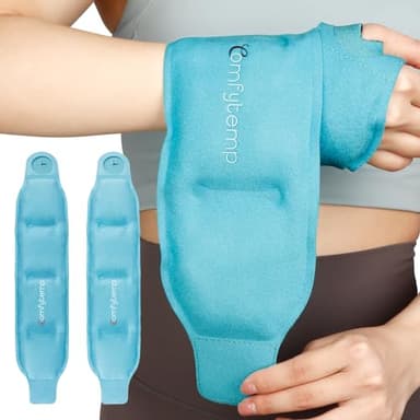 Comfytemp Wrist Ice Pack Wrap for Carpal Tunnel Relief, 2 Packs, Gel Ice Packs for Injuries Reusable for Wrist Hand Pain, Hot Cold Compress Brace, Recovery Items Men Women