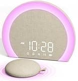 ANJANK Loud Alarm Clock with Wireless Bed Shaker, Vibrating Dual Alarm with Light Wake Up for Heavy Sleepers & Hearing Impaired, 9-Color Night Light, 5 Sounds, 0-100% Dimmer, USB Charger, Bedroom