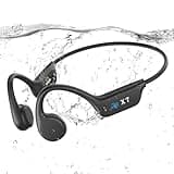 Swimming headphones-bone conduction headphones, IP68 waterproof built-in MP3 player 32G memory, underwater swimming headphone, wireless open Earphones Bluetooth 5.3, for running, cycling (black)