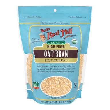 Bob's Red Mill Oat Bran Hot Cereal, Organic, High Fiber 18 oz.