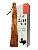 COWBOY SPATULA Mesquite Wood Spatula - Perfect for cast iron skillets, steel and nonstick cookware, Scraper, roux spoon, TEXAS SLIM, Handmade in Texas, Made in USA Personalize It!