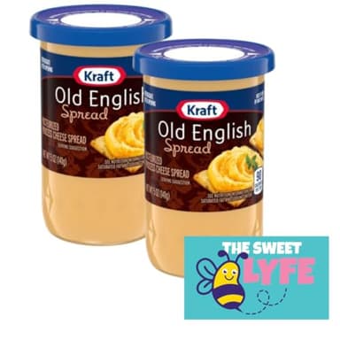 Old English Cheese Spread, Sharp Cheddar Cheese, Extra Sharp Cheddar Cheese, 2 Pack of 5 oz Jars - Authentic Aged Cheddar Flavor Bundled with The Sweet Lyfe Fridge Magnet
