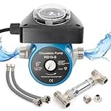 Tankless hot water circulation pump kit with induction valve for tank water heater Circulation pump with timer recirculation system for standard tank water heaters,2 supply lines,5-Year Warranty