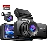 Dash Cam Front and Rear: 2.5K+1080P Dual Dash Camera for Cars, Ecomoment S70 Car Camer with 3.16" IPS Screen, 170° Wide Angle, Night Vision, G-Sensor, 24H Parking Monitor, 32GB SD Card Included