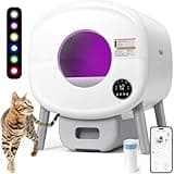 Fsitego Self Cleaning Cat Litter Box: Extra Large Automatic Litter Box for Multiple Cats, Odor-Free, App-Controlled, Ambient Light Waste Disposal