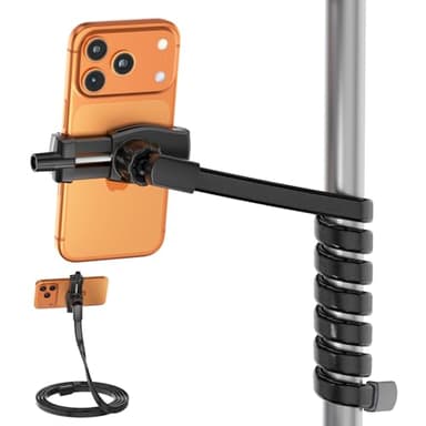 ZMHH Flexible Phone Holder for Treadmill |Stroller |Wheel |Chair Pole |Stick |Rod |Tube |Shelf | Railing |Cart,35.4" / 90 cm Gooseneck Arm Mount,Compatible with 3.5~7.5" iPhone/LG/Galaxy Smartphone