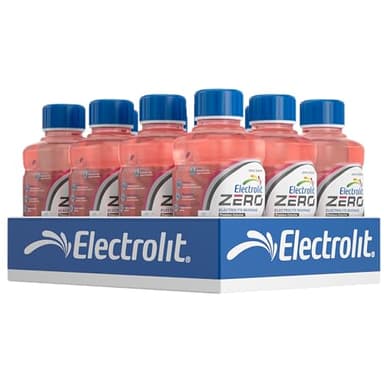 Electrolit Zero, Electrolyte Beverage, Strawberry-Banana, 21 Fl Oz bottle (Pack of 12)