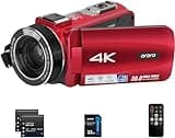 ORDRO 4K Video Camera Camcorder 10X Optical Zoom 30MP 24FPS Vlogging Camera 3.0" IPS Touch Screen Digital Camera with 32G Memory Card