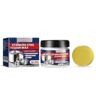 ZiopGTob Stainless Steel Scratch Remover for Appliances, Multi-Purpose Scratch Remover Paste for Oven, Sink, Fridge & Cookware, Cleans Grease, Scuffs & Restores Shine (Blue)