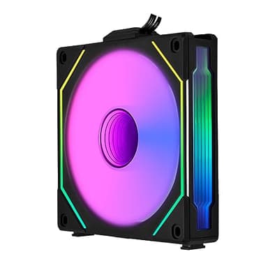 Lian Li UNI Fan SL-Infinity 120mm Reverse Blade-Single Pack-ARGB Fan (Non-Wireless) -Daisy-Chain Design-Infinity Mirror-Cable Management-Customizable Lighting Effects-Black-(UF-RSLIN120-1B)
