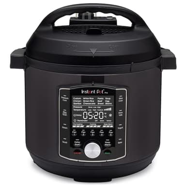 Instant Pot Pro (8 QT) 10-in-1 Pressure Cooker, Slow Cooker, Rice/Grain Cooker, Steamer, Sauté, Sous Vide, Yogurt Maker, Sterilizer, and Warmer, Includes App with Over 800 Recipes, Black