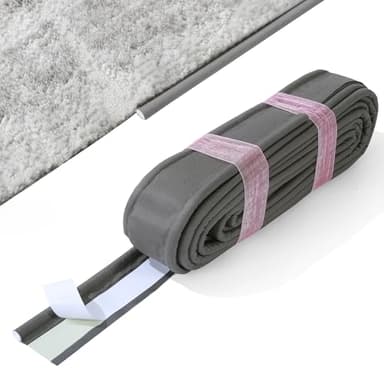 HOMBYS 54 ft Roll Professional Carpet Edge Binding Tape - Heavy Duty Rug Binding Kit for DIY Finishing, Grey