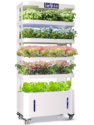 WooRoot Large Hydroponics Growing System, 148-Pod Vertical Indoor Garden, Hydroponic Tower with Full-Spectrum Grow Lights, Ultra-Quiet Pump, Dual Water Tanks, 30-Day Self-Managed for Home & Commercial