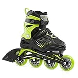 Bladerunner by Rollerblade Phoenix Boys Adjustable Fitness Inline Skate, Black and Green Size 2-6