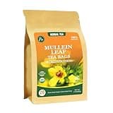 Mullein Tea - Herbal Tea with Mullein Leaf, 20 Teabags (3g each), Non-GMO, Caffeine Free, Allergy Relief Organic Mullein Tea Bags For Lungs Cleanse, Respiratory Support for Smokers