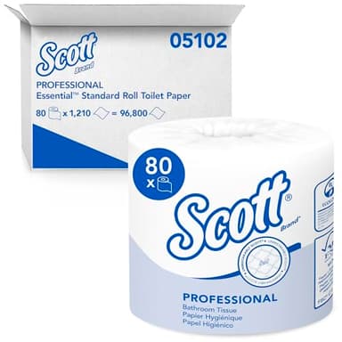 Scott Professional Standard Roll Toilet Paper, Bulk (05102), White, Individually Wrapped (80 Rolls of 1,210 Sheets, 96,800 Sheet Total)