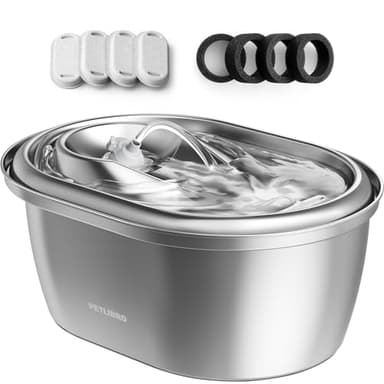PETLIBRO Stainless Steel Cat Water Fountain, 101oz/3L Pet Water Fountain for Cats Inside, Food-Grade Dog Water Fountain, Automatic Cat Water Dispenser
