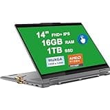 Lenovo Yoga 7 2-in-1 AI PC Laptop 14" FHD+ IPS Touch AMD Zen4 8-core Ryzen 7 8840HS (>i7-12700H) 16GB RAM 1TB SSD Backlit Fingerprint Long-Lasting Battery Rapid Charging Win11 Gray + HDMI Cable