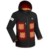 Vencede Mens Heated Jacket with 10000mAh Battery Pack, Soft Shell Heated Jacket for Men with Detachable Hood for Outdoor (as1, alpha, s, regular, regular)