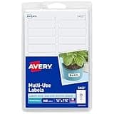 Avery 05422 Removable Multi-Use Labels, 1/2-Inch x 1-3/4-Inch, White, 840 Labels/Pack