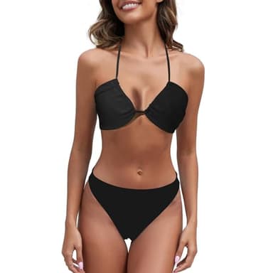 CRNTCEM Ladies Bikini Swimsuit Set Tan Through Bikini for Women Tummy Control Teddy Mesh Tan Through Sexy Swimsuit High Cut V-Wire 2 Piece Bathing Suits