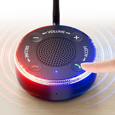 PebblePulse Cell Phone Ringer Amplifier, 120dB Loud Ringtone with LED Flash Alert, 200Ft Bluetooth Auto-Connect, Big Buttons, One-Touch Answer for Elderly & Hearing Impaired, Home Use