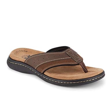 Dockers Laguna Mens Flip Flops Casual Beach Sandals for Men, Briar, 11