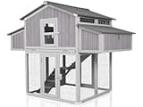 MEDEHOO Large Chicken Coop - Unique Folding Design for Easy to Set Up - Chicken House for Outdoor with Two Nesting Box, Leakproof Pull-on Tray, and UV-Resistant Roof Panel