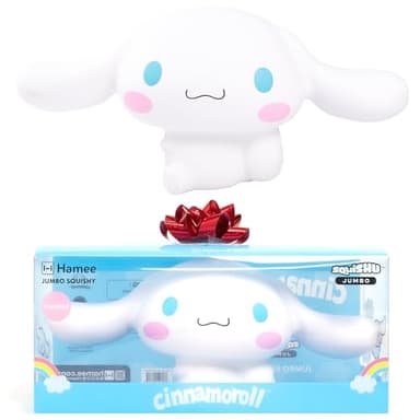 Hamee Sanrio Hello Kitty and Friends Cinnamoroll Jumbo Squishy Toy Slow Rising Cute SquiSHU Sweet Cotton Candy Scented Birthday Gift Bags, Party Favors, Gift Basket Filler, Stress Relief