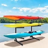 PROLEE Kayak Storage Rack 3-tier/2-tier, Kayak Rack Heavy Duty, Storage Rack for Standup Paddleboard, Surfboard, Kayak, Freestanding (3 - Tier)