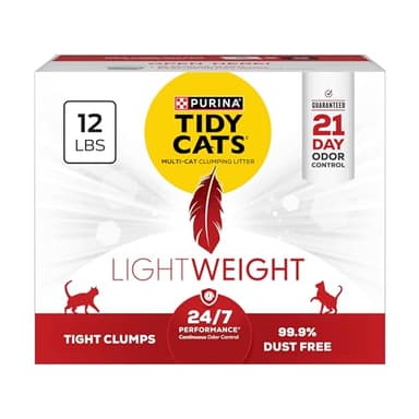 Purina Tidy Cats Lightweight, Low Dust, Clumping Cat Litter Odor Control 24/7 Performance Multi Cat Litter - 12 lb. Box