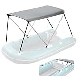 Bimini Top for Inflatable/Jon/Aluminum Boat (Width 3.3-4.6 ft),2 Bow Sun Shade Canopy Accessories with Storage Boots 63" L x 39"- 55" W x 43.3“H