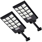 TFKK Solar Street Lights Outdoor Motion Sensor, 6500K Dusk to Dawn LED Solar Flood Light, Waterproof Security Light for Outside Garden Yard Parking Lot, 2PCS
