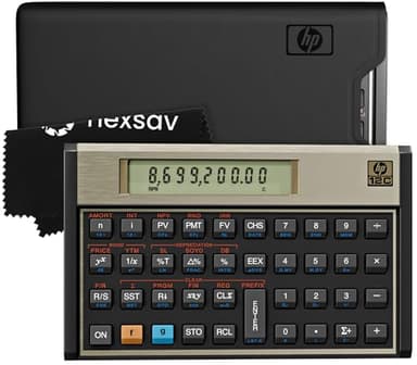 HP 12C Financial Calculator – 120+ Functions: TVM, NPV, IRR, Amortization, Bond Calculations, Programmable Keys – RPN Desktop Calculator for Finance, Accounting & Real Estate – Includes Case + Cloth
