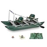 Sea Eagle Green 375fc Inflatable FoldCat Fishing Boat - Pro Angler Guide Package