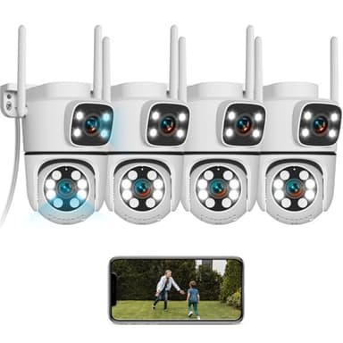 OOSSXX (Dual Lens & 2-Way Audio) 2.7K 5MP Outdoor Wireless Security Camera WiFi PT Video Surveillace Cameras
