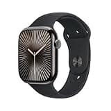 Apple Watch Series 10 [GPS + Cellular 46mm case] Smartwatch with Slate Titanium Case with Black Sport Band - M/L. Fitness Tracker, ECG App, Always-On Retina Display, Water Resistant
