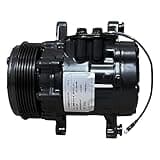 RYC New Universal Air Conditioning Compressor and A/C Clutch GA76N (Matte Black) 12 V Replaces Sanden Style 7176 SD7B10 6-Groove