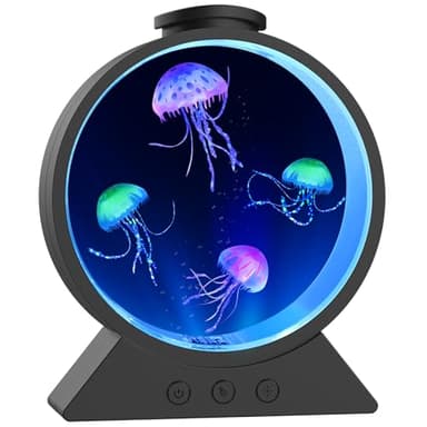 Eyesound Jellyfish Lamp, 7-Color Changing Jellyfish Aquarium Light for Relax, Mood Lamp for Home, Office & Bedroom Decor, Gifts for Kids Teens Girls Boys Adults (Black)