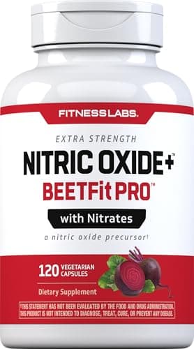 Fitness Labs Nitric Oxide Beet Root Capsules | with Nitrates | 120 Count | Nitric Oxide Precursor | Beetfit Pro | Vegetarian, Non-GMO, Gluten Free Supplement