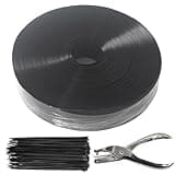 LEIGUNSING Chain Link Fence Privacy Tape, 246ft x 0.15ft Chain Link Fence Slats, Fence Covering Privacy, Black (200PCS Zip Ties + Puncher Included) ﻿