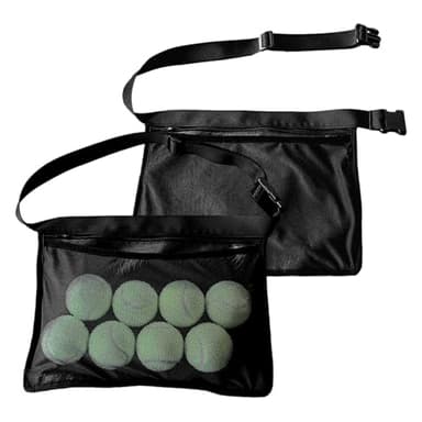 2Pcs Tennis Ball Band Holder Pickleball Ball Waist Bag with Adjustable Belt,Tennis Balls Holder Waist Pouch Carrier Holding 8 Tennis or Pickleball for Cycling,Golf(black,Size:13.68 x 10.63inch)